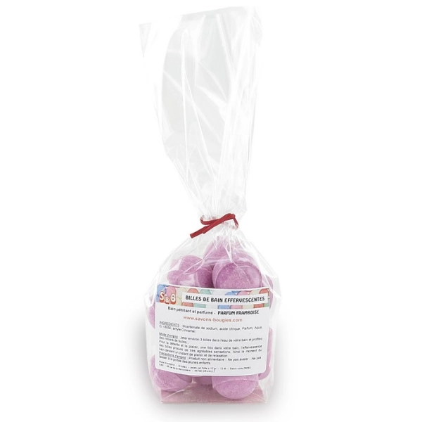 Mini-billes effervescentes  framboise - Sachet 15