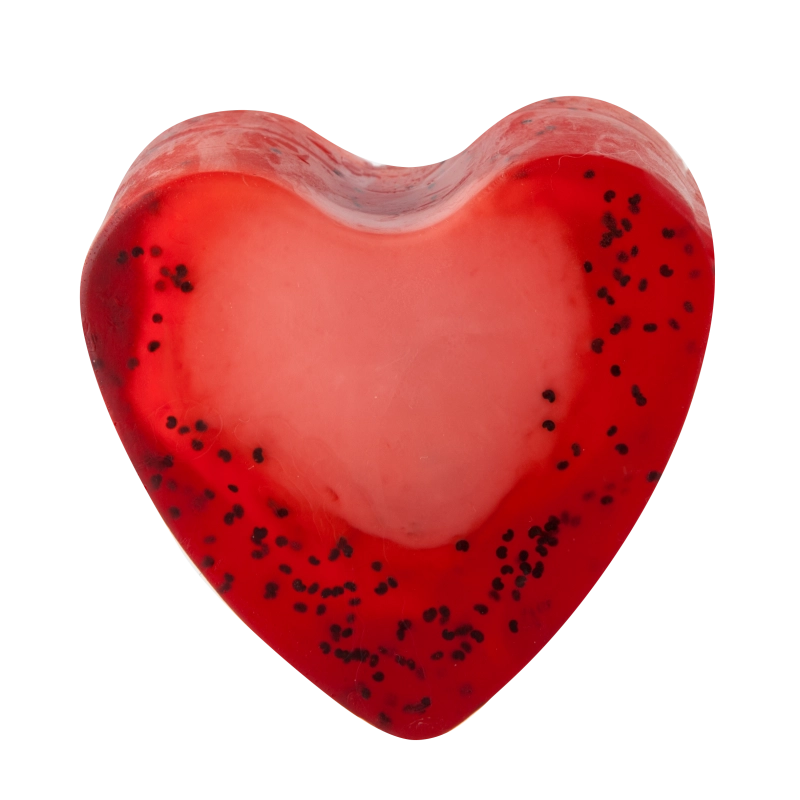 Savon glycérine coeur Fraise - Boîte de 10