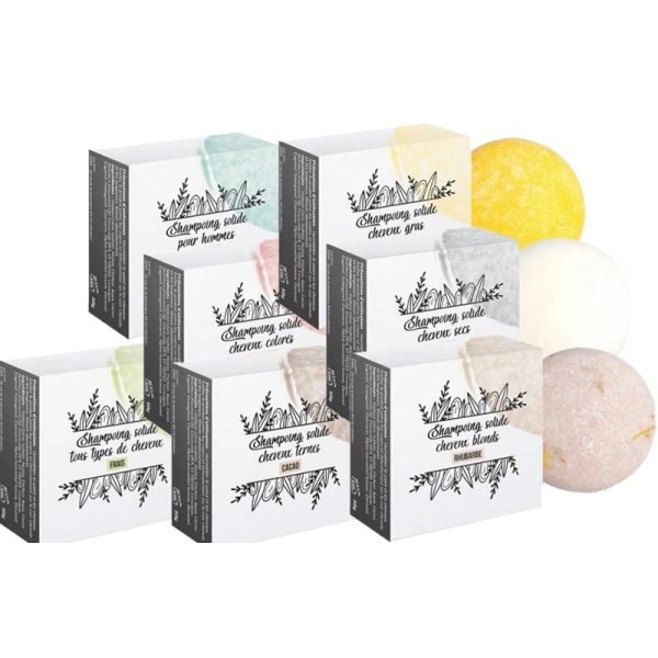 Shampoing solide vert amande - Boîte de 18 