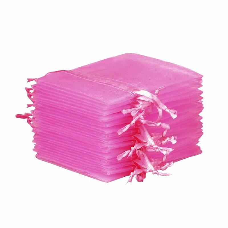 Sac en organza plat rose - Lot 10