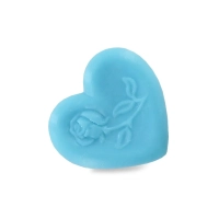 Savon forme cœur avec rose bleue - Sac 10 