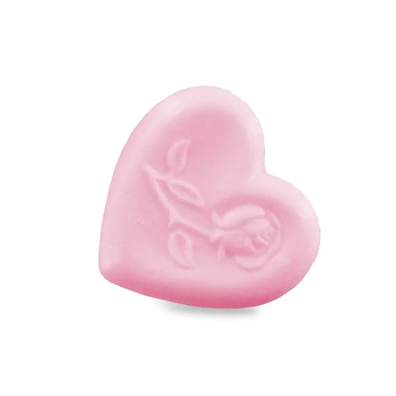 Savon forme cœur avec rose rose - Sac 10
