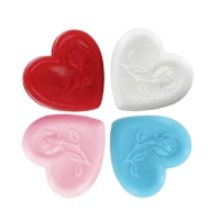 Savon forme cœur avec rose rose - Carton de 600