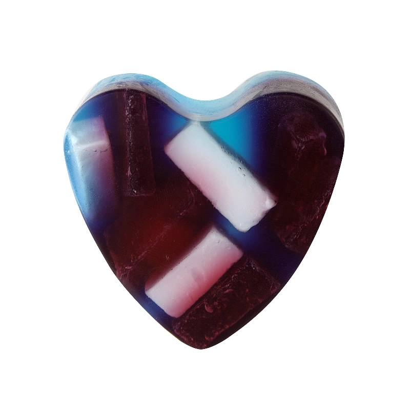 Mydło glicerynowe w kostce w kształcie serca "Smile" - pudełko 6 szt